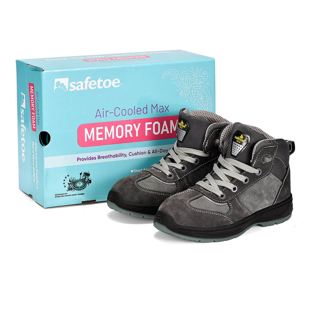 Womens Steel Toe Cap Best Safety Work Boots for Ladies M-8516W Suede