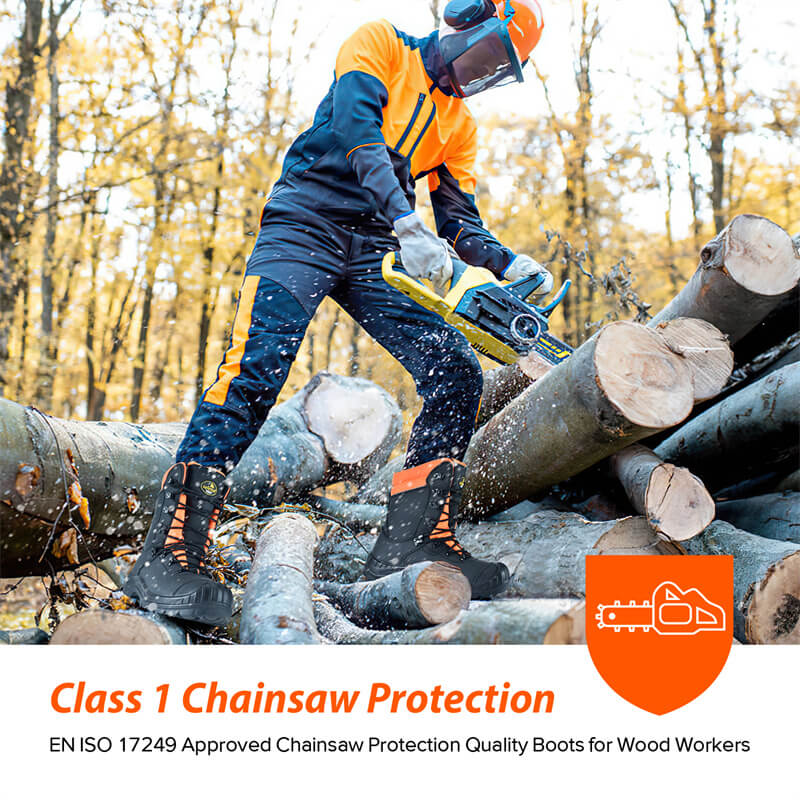 Ready Stock Cut Resistant Class 1 Chainsaw Boots LMZ9051088