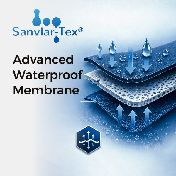 Sanvlar-Tex™ waterproof membrane technology for breathable waterproof safety footwear