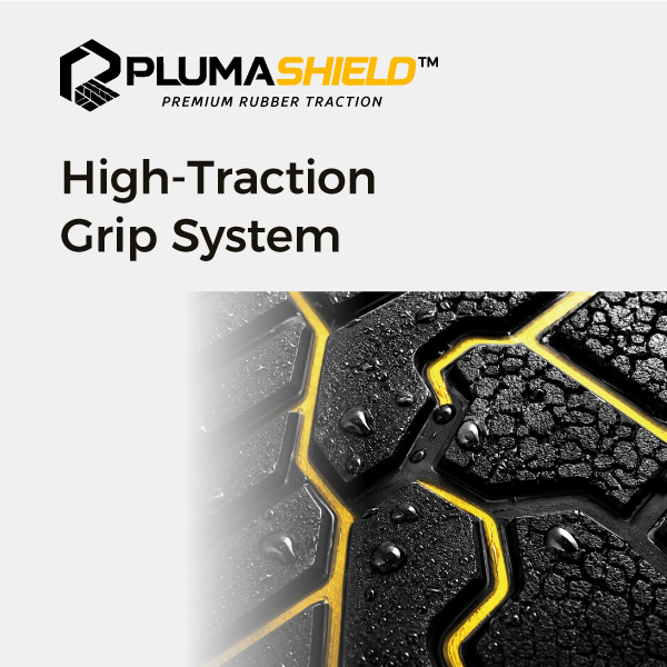 Plumashield™ high traction outsole technology for slip resistant safety footwear