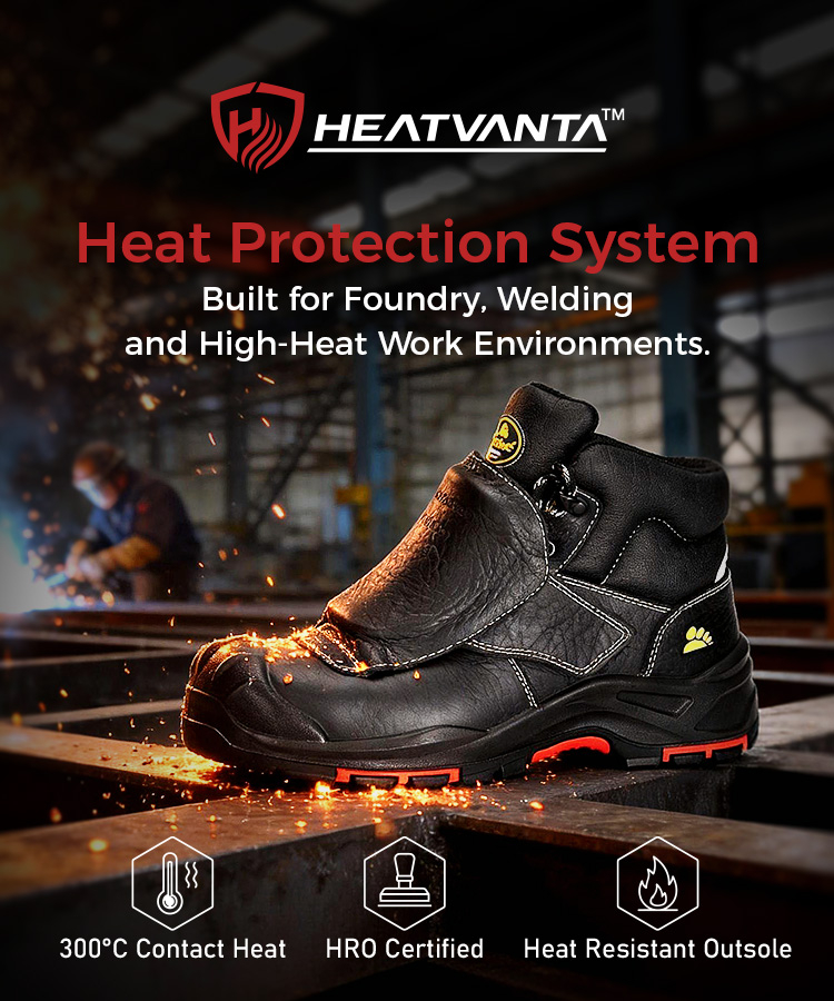 HeatVanta™ heat resistant outsole technology for welding foundry and high temperature safety boots